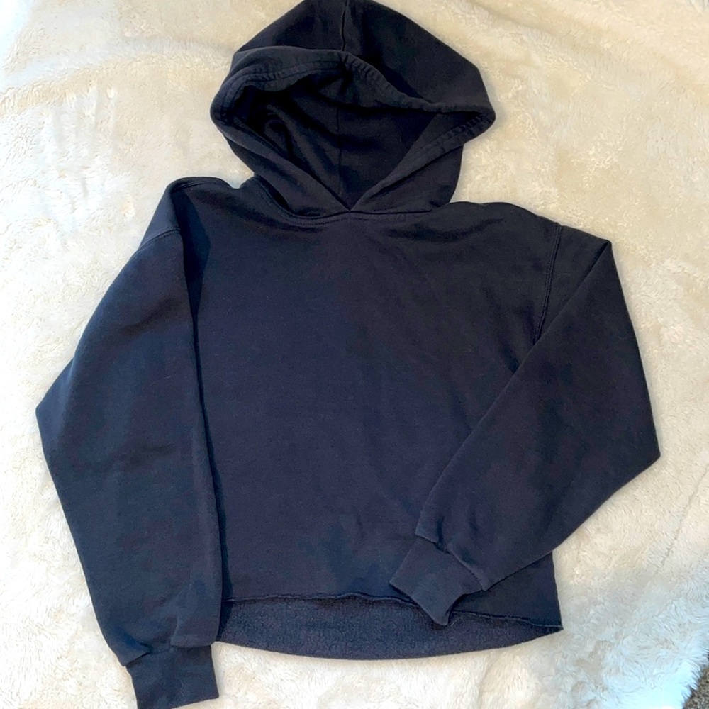 Abercrombie raw edge cropped hoodie
